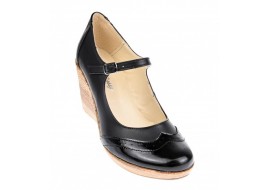 Pantofi dama casual din piele naturala  neagra - P104B